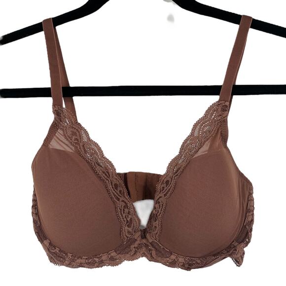 Natori bra 730023 Feathers underwire contour brown size 32D - Picture 1 of 6